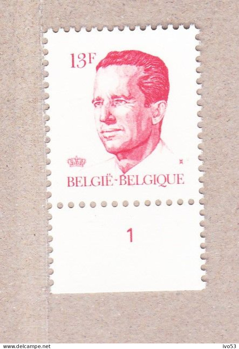 1986 Nr 2203** Plaatnummer 1.Koning Boudewijn,type Velghe. - 1981-1990