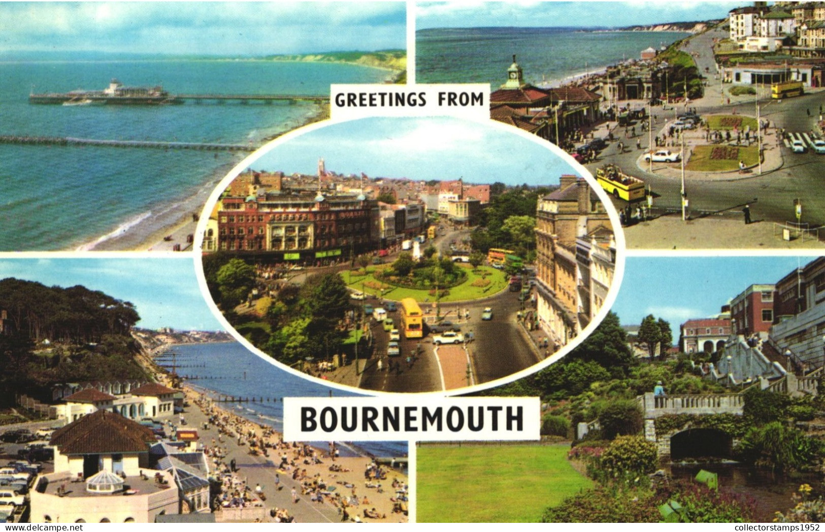 BOURNEMOUTH, DORSET, MULTIPLE VIEWS, ARCHITECTURE, PORT, PARK, BRIDGE, BUS, CARS,BEACH,ENGLAND, UNITED KINGDOM, POSTCARD - Bournemouth (vanaf 1972)