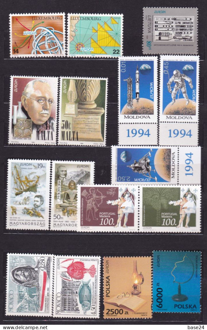 1994 EUROPA CEPT EUROPE Annata Quasi Completa: 100 Francobolli, 44 Paesi MNH** Grandi Scoperte Discoveries Nearly Compl - 1994