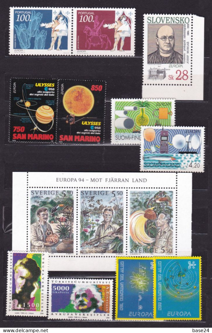 1994 EUROPA CEPT EUROPE Annata Quasi Completa: 100 Francobolli, 44 Paesi MNH** Grandi Scoperte Discoveries Nearly Compl - 1994