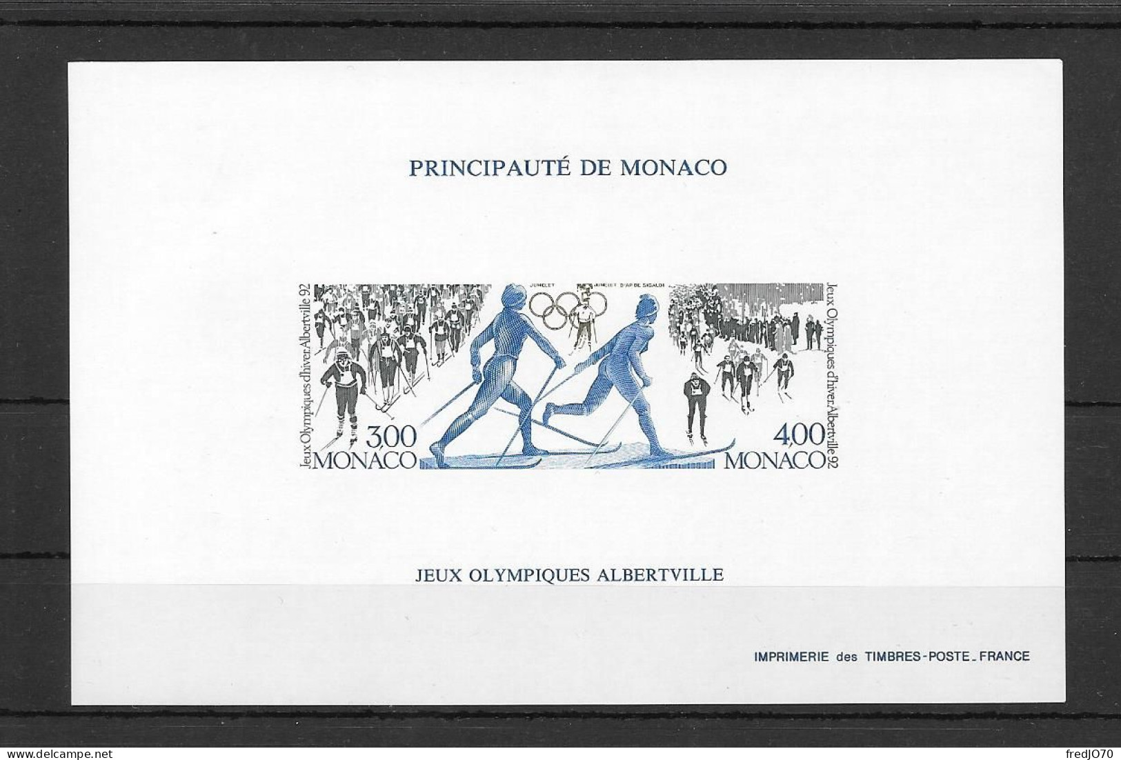 Monaco Bloc Non Dentelé Imperf JO 92 ** - Hiver 1992: Albertville