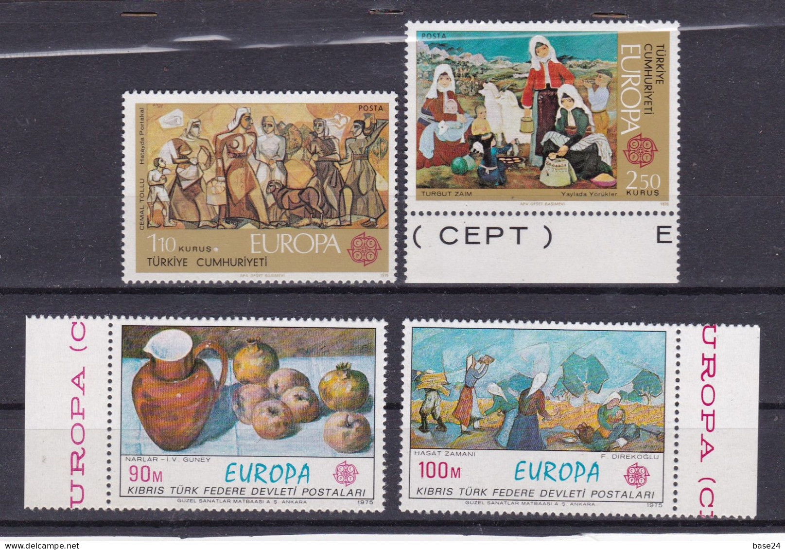 1975 EUROPA CEPT EUROPE Annata Year: 50 Francobolli, 24 Paesi MNH** PITTURA, PAINTING - Volledig Jaar