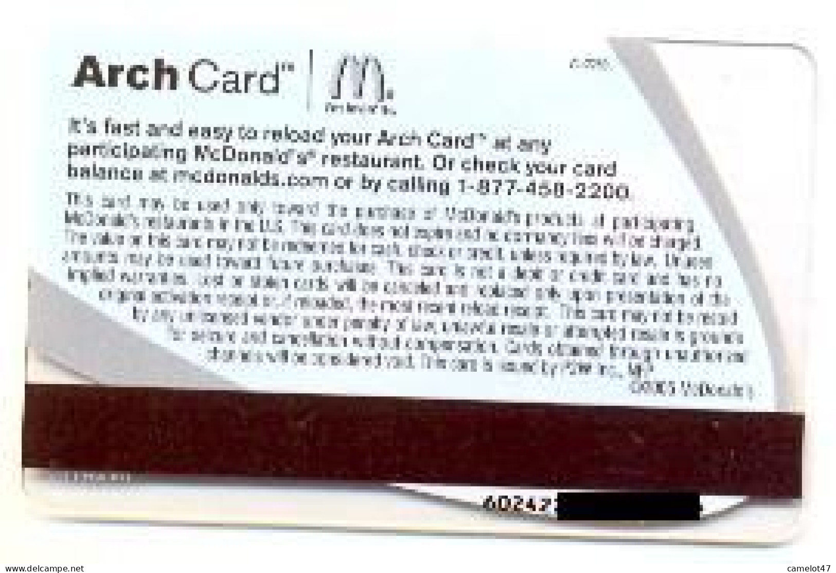 McDonald's, U.S.A., Carte Cadeau Pour Collection, #md- 9,  VL-2289, Serial 6024, Issued In 2005 - Cartes De Fidélité Et Cadeau