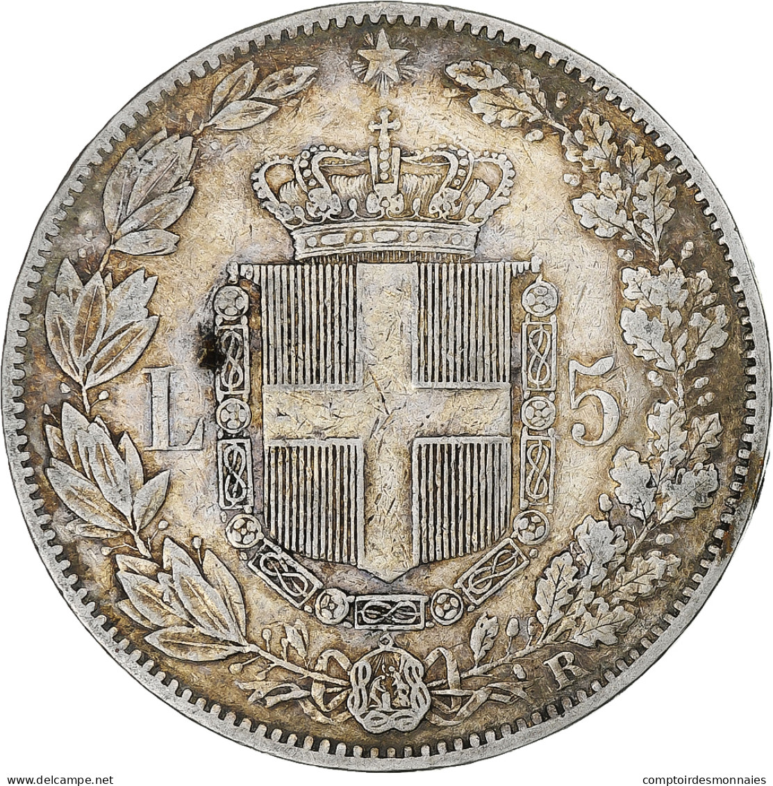 Italie, Humbert I, 5 Lire, 1878, Rome, Argent, TB+, KM:20 - 1878-1900 : Umberto I