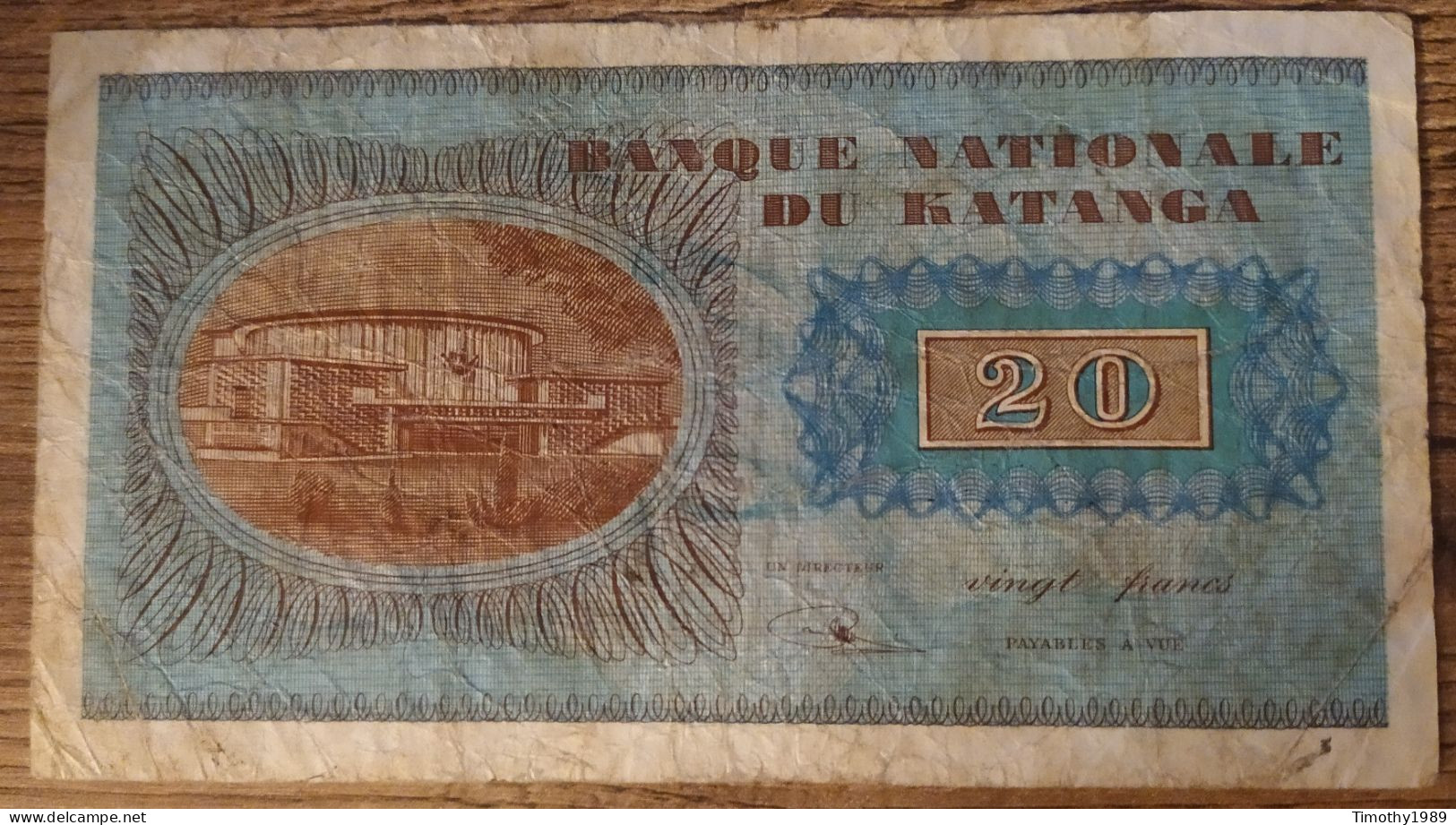 P# 6 - 20 Francs 1960 Katanga (VF-) - Non Classés