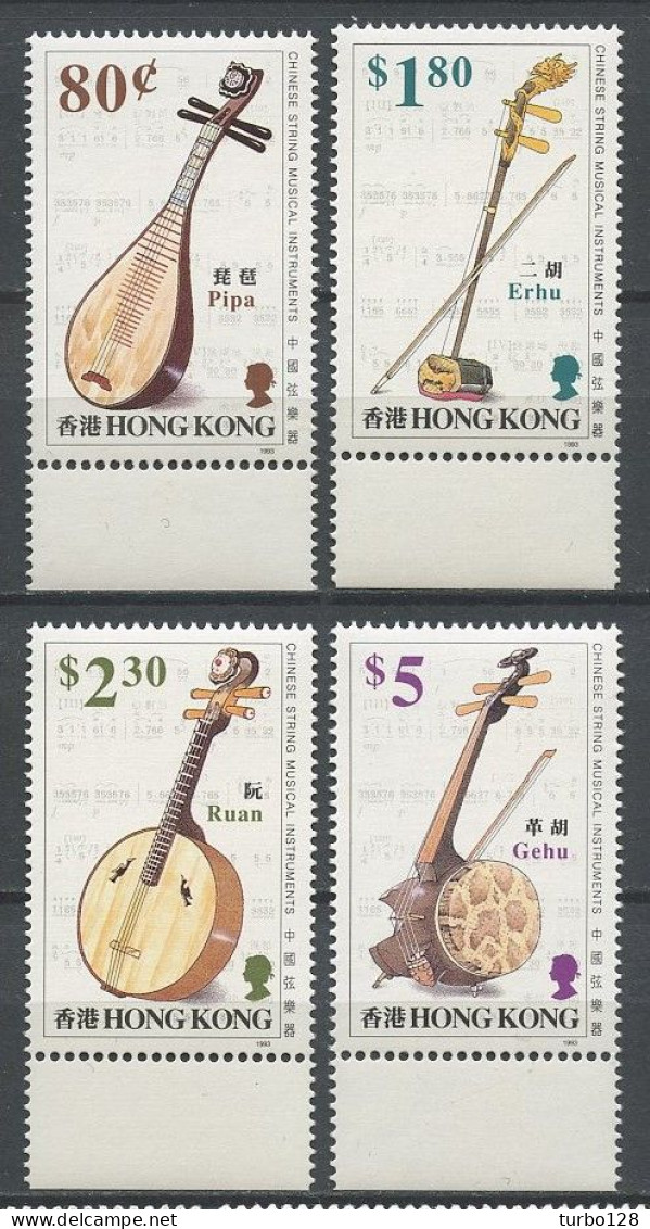 HONG KONG 1993 N° 715/718 ** Neufs MNH  Superbes  C 6 € Instruments Musiques à Cordes Pipa Erhu Ruan Gehu Music - Ungebraucht