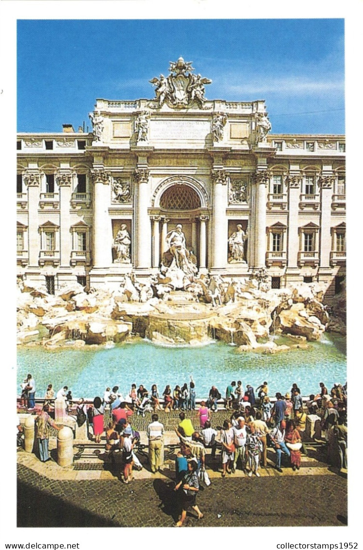 ROME, FONTANA DI TREVI, ARCHITECTURE, FOUNTAIN, STATUE, ITALY, POSTCARD - Fontana Di Trevi