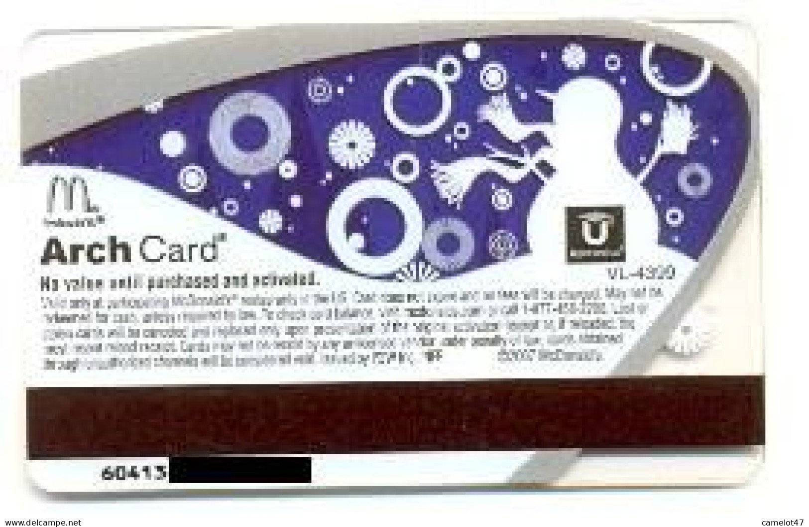 McDonald's, U.S.A., Carte Cadeau Pour Collection, #md-10,  VL-4399, Serial 6041, Issued In 2007 - Gift And Loyalty Cards