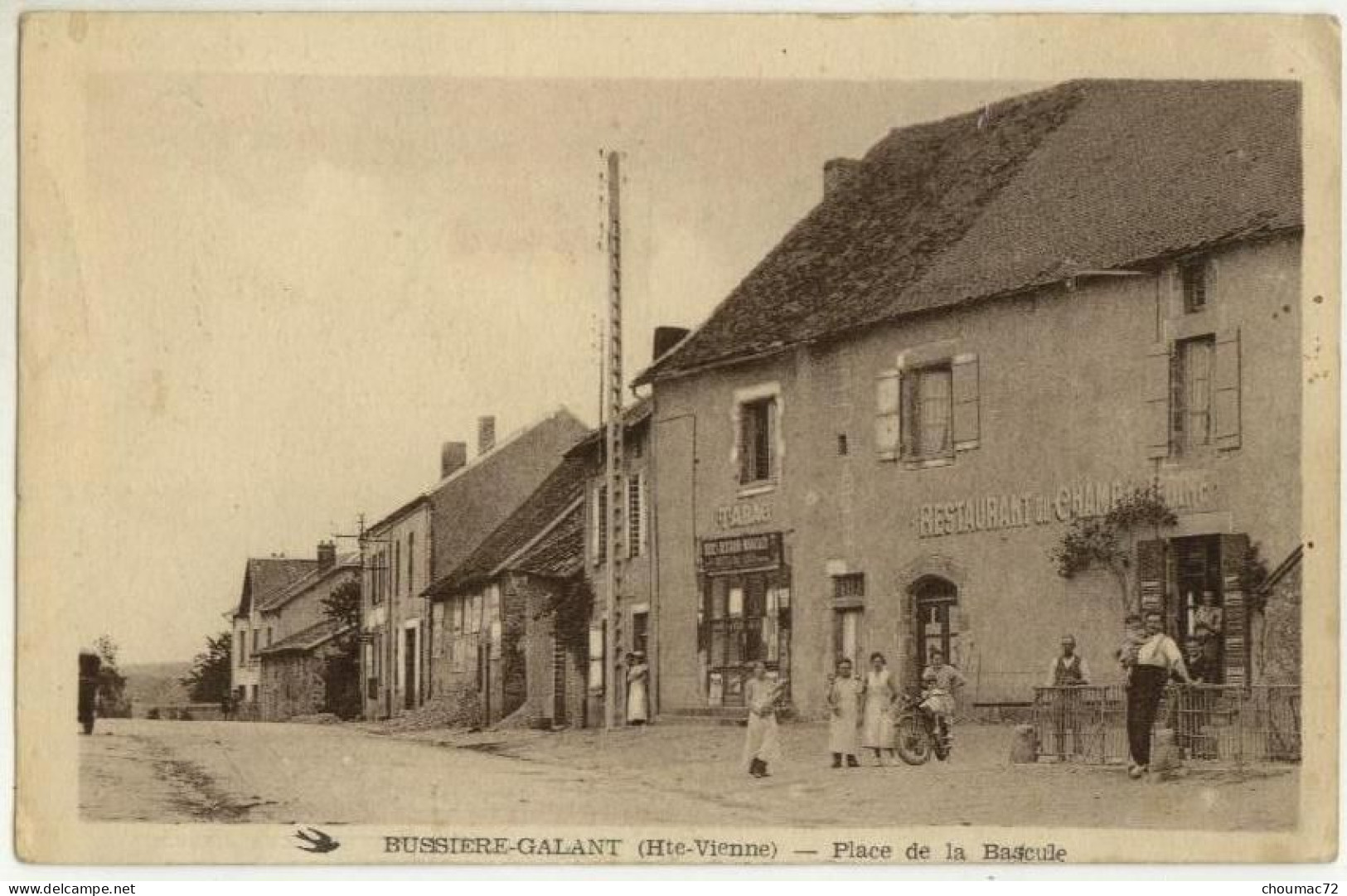 (87) 008, Bussière Galant, Theillout, Place De La Bascule, état - Bussiere Poitevine