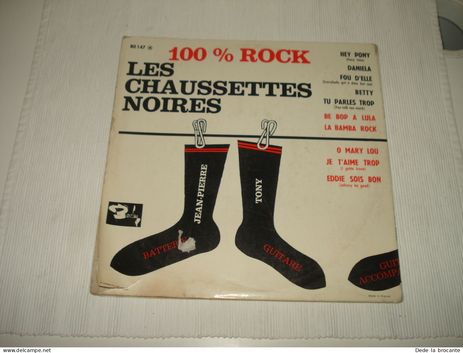 B14 / Les Chaussettes Noires – 100 % Rock - 33T - 10"- 80 147 - BE 19??  EX/VG- - Special Formats