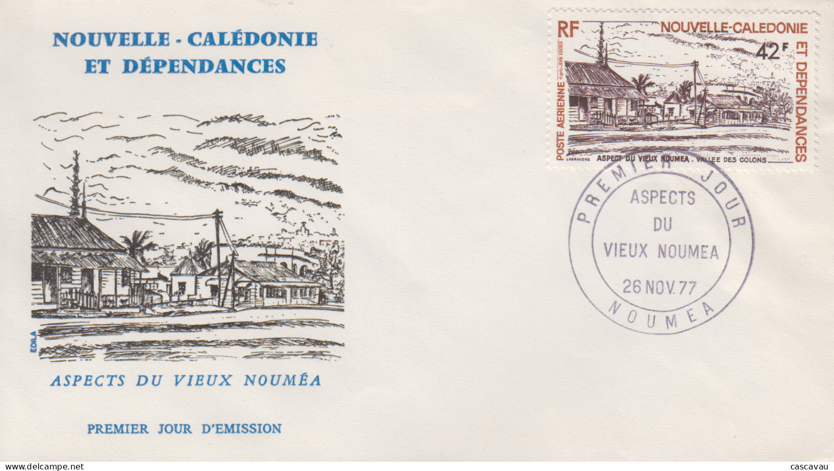 Enveloppe   FDC   1er   Jour   NOUVELLE   CALEDONIE    Aspects   Du   Vieux   NOUMEA    1977 - FDC