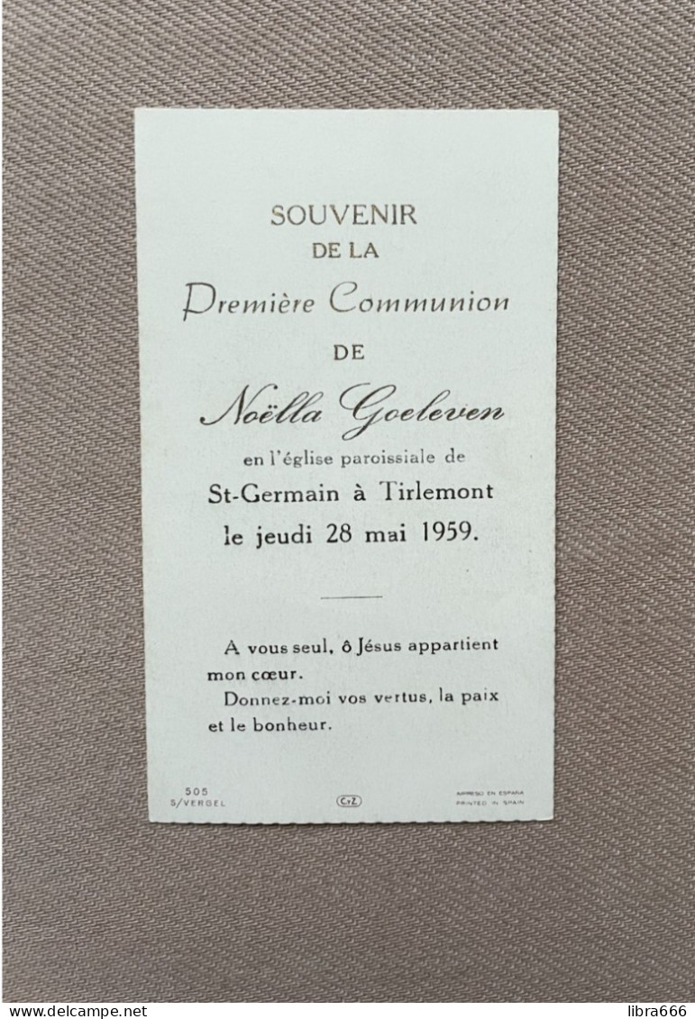 Communie - GOELEVEN Noëlla - 1959 - St-Germain - TIRLEMONT (TIENEN) - Communion