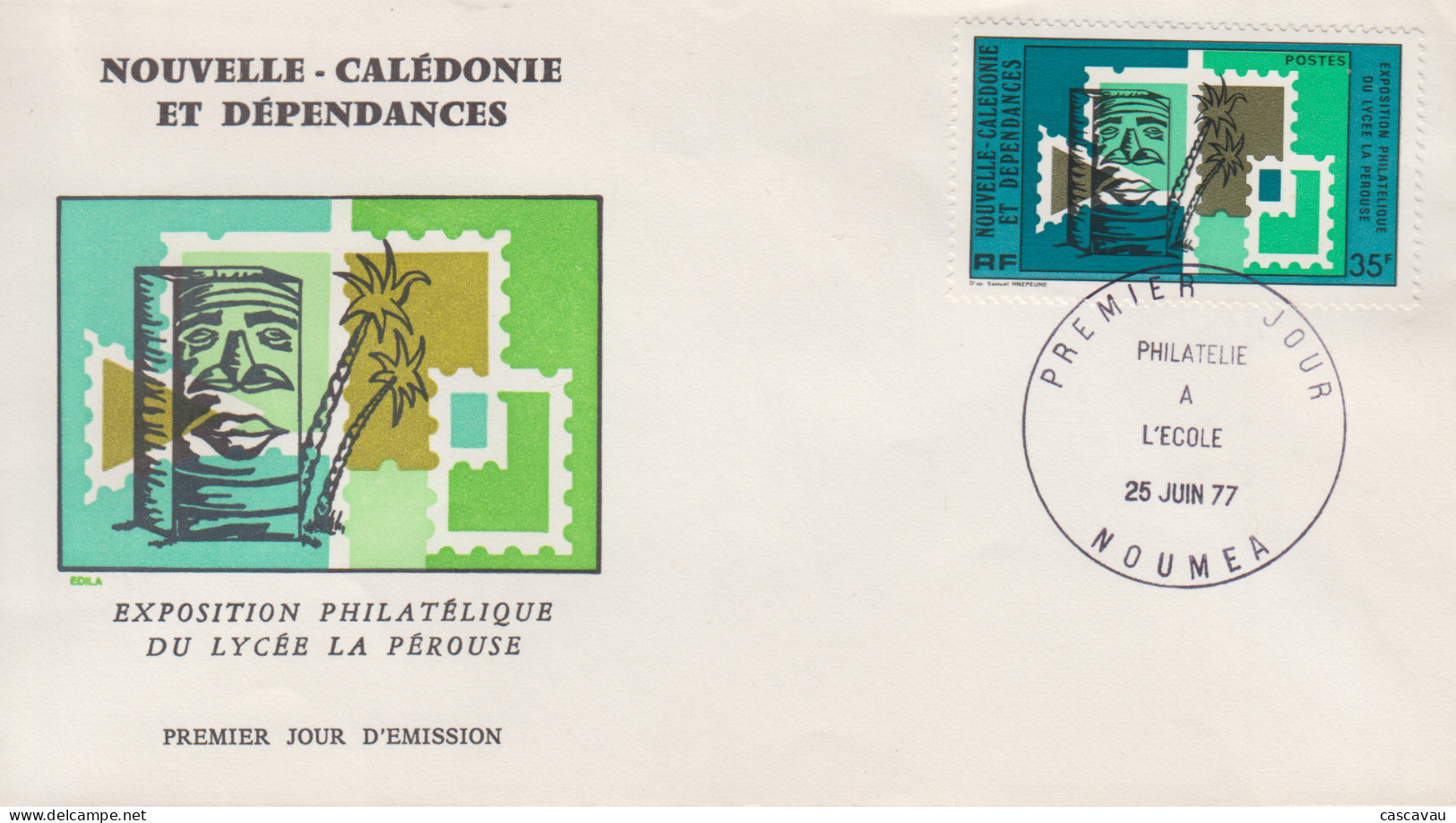 Enveloppe   FDC   1er   Jour   NOUVELLE   CALEDONIE    Philatélie  à  L' Ecole    1977 - FDC