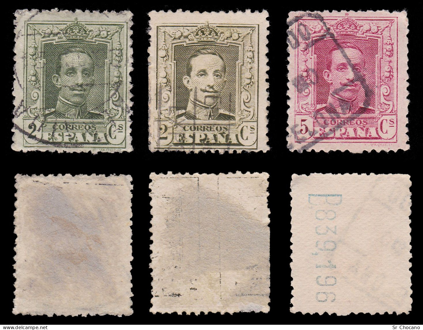 España.ALFONSO XIII.1922-30.Completa.Matasello.Edifil 310-317A - Usados