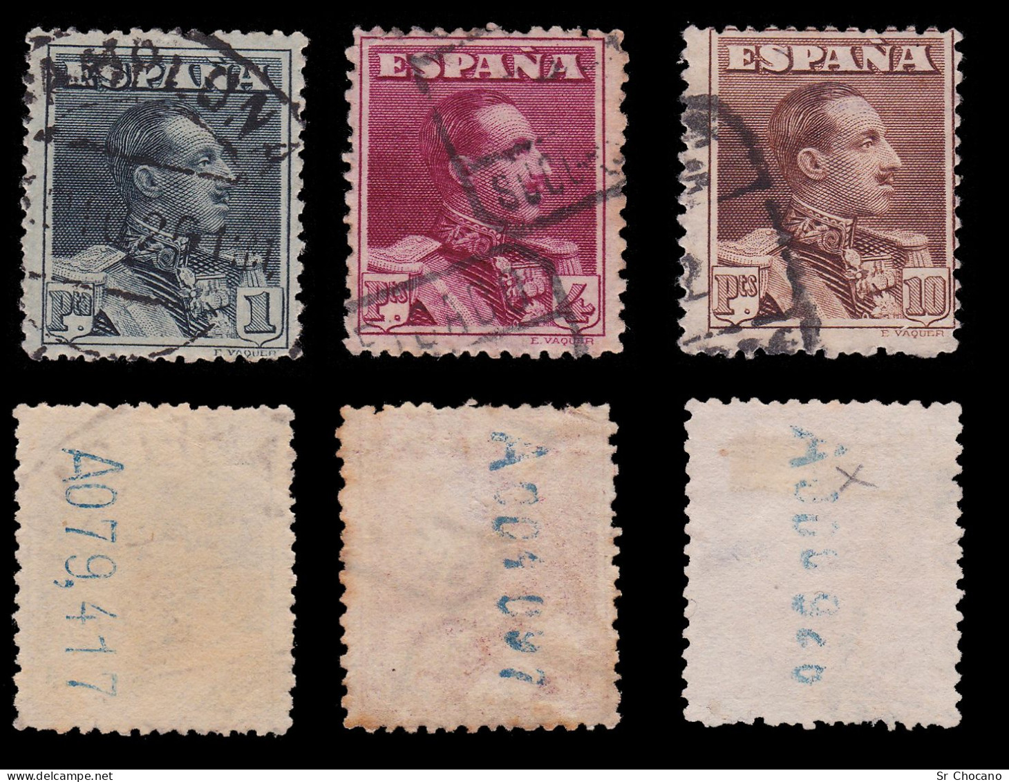 España.ALFONSO XIII.1922-30.Completa.Matasello.Edifil 310-317A