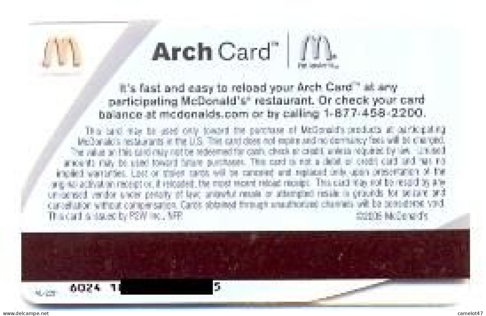 McDonald's, U.S.A., Carte Cadeau Pour Collection, #md-20,  VL-2291, Serial 6024, Issued In 2005 - Treuekarten