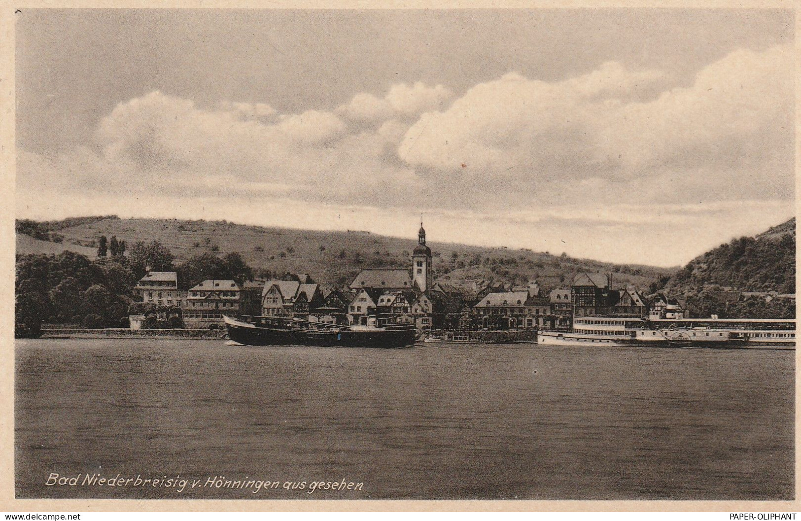 5484 BAD BREISIG - NIEDERBREISIG, Blick Vom Rhein, KD-Dampfer "RHEINLAND", Frachtschiff, 1942 !! - Bad Breisig