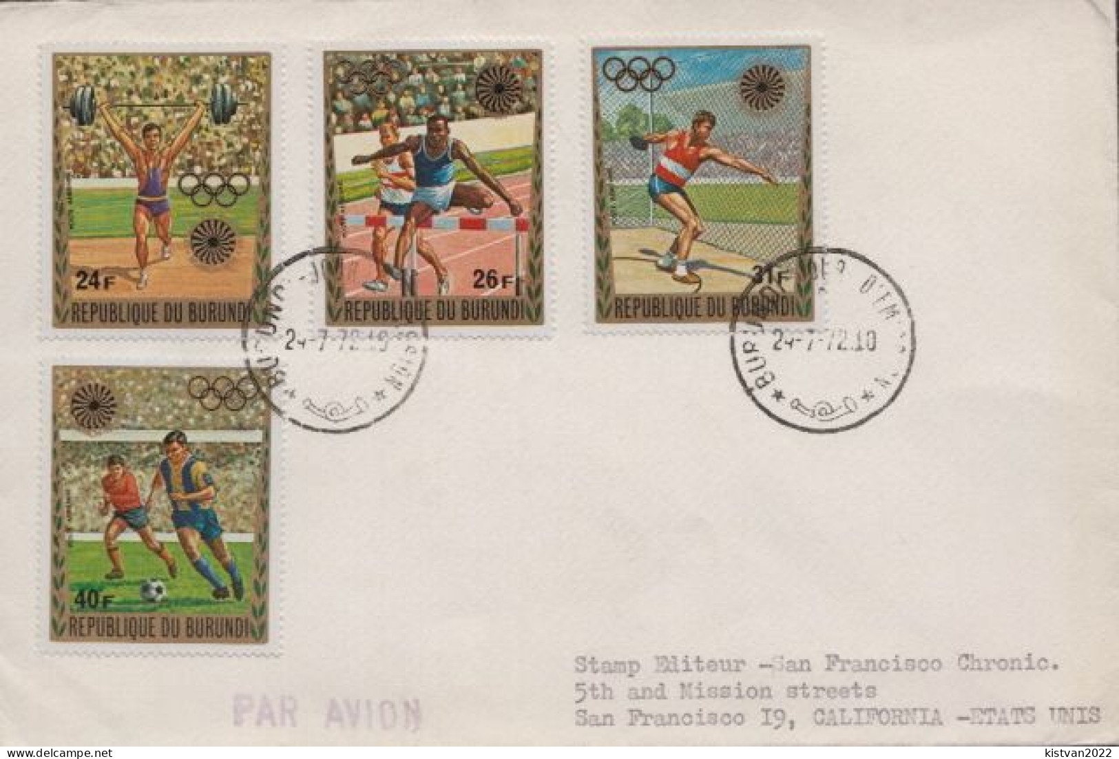 Postal History: Burundi Cover - Summer 1972: Munich