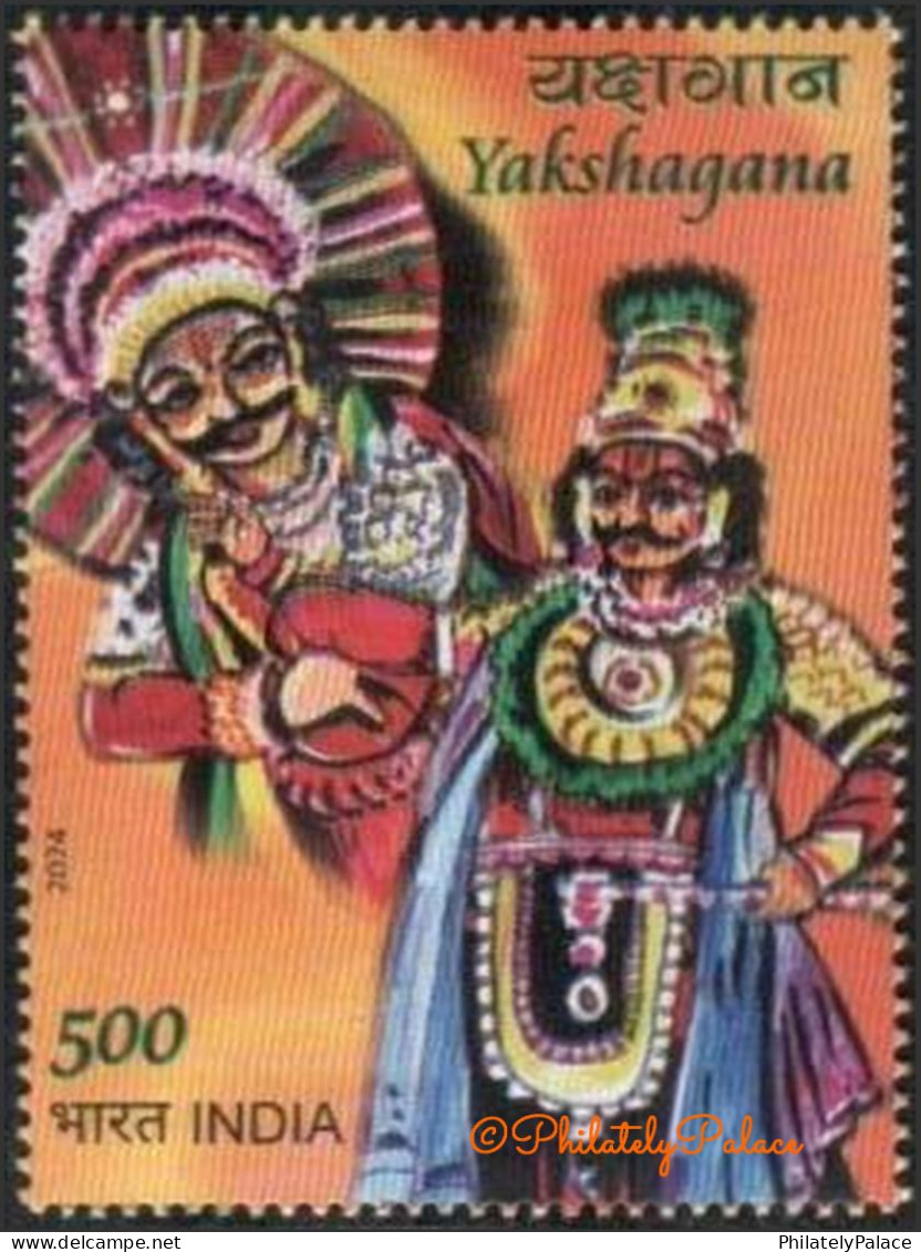 India 2024 Yakshagana, Dance,Music,Culture, Tradition, Ramayana, Mahabharata,Hindu,Jain ,Full Sheet,MNH (**) Inde Indien - Ungebraucht