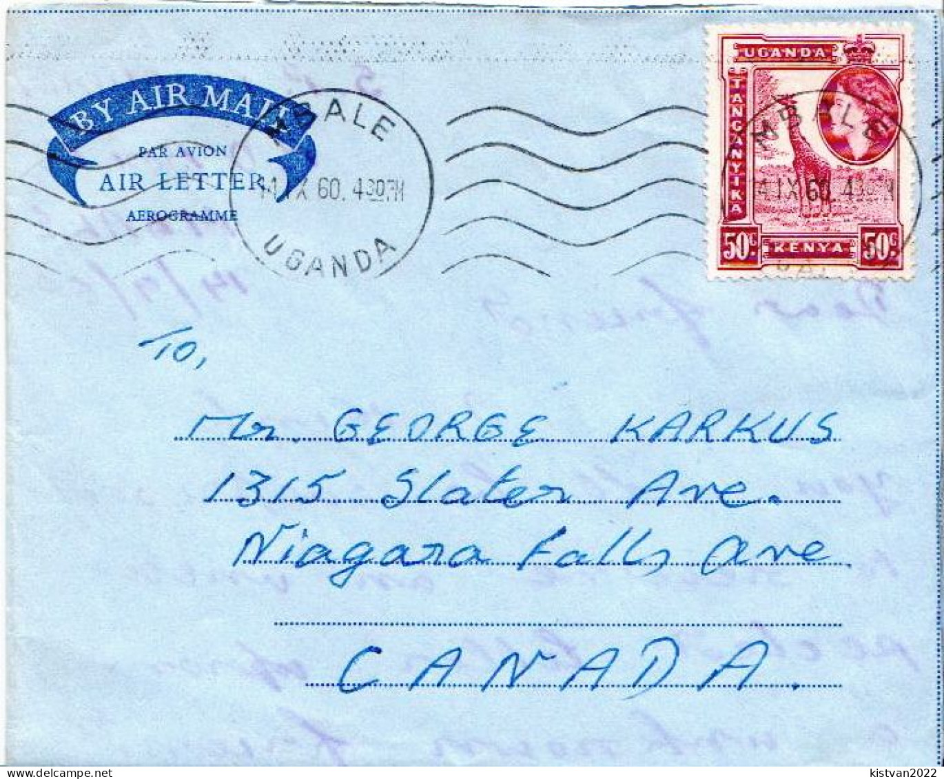 Postal History: Uganda Cover - Giraffes