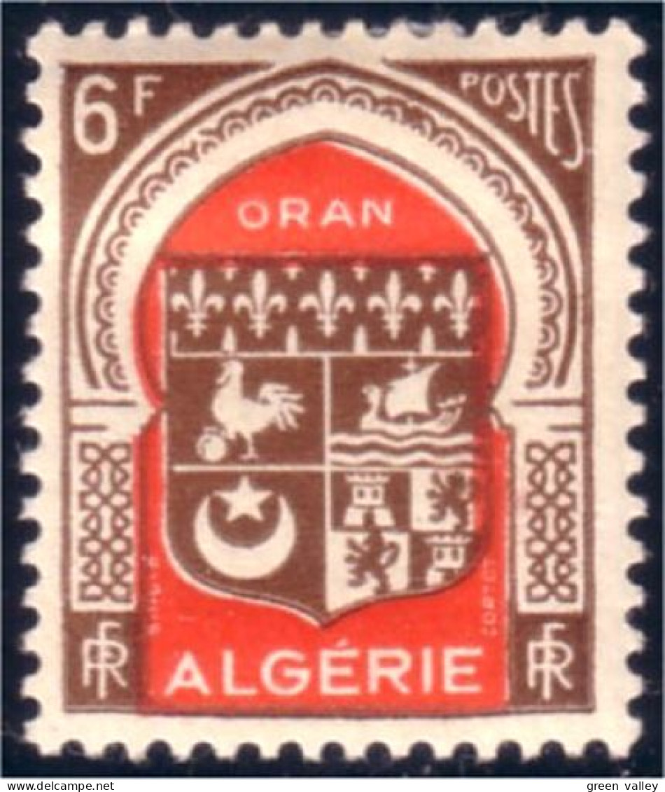 124 Algerie 6f Armoiries Oran Coat Of Arms MH * Neuf (ALG-95) - Francobolli