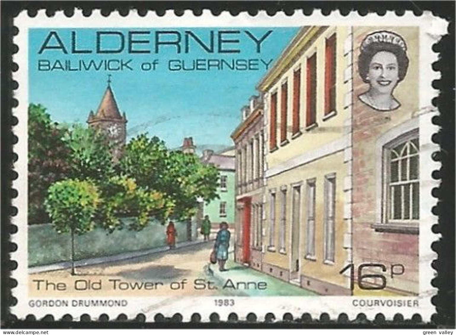 122 Alderney State's Building Very Nice Cancel (ALD-17) - Alderney