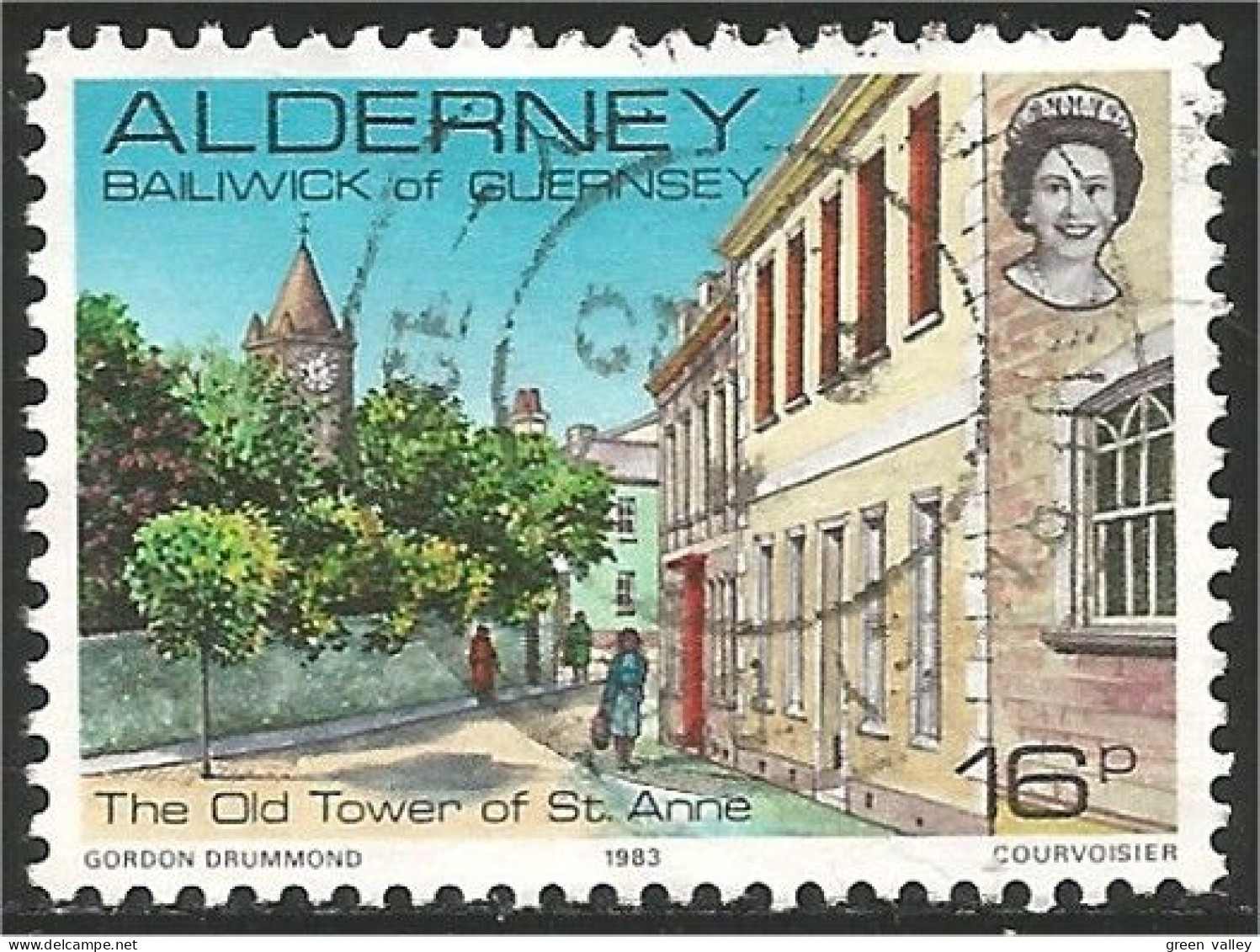 122 Alderney State's Building Very Nice Cancel (ALD-15) - Alderney