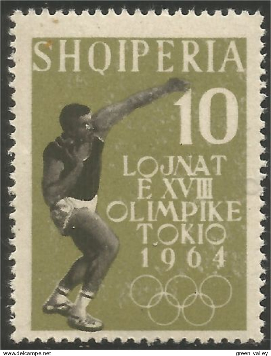 120 Albanie 1962 Olympiques Tokyo Lancer Poids Shot Put Athlétisme MNH ** Neuf SC (ALB-279c) - Zomer 1964: Tokyo