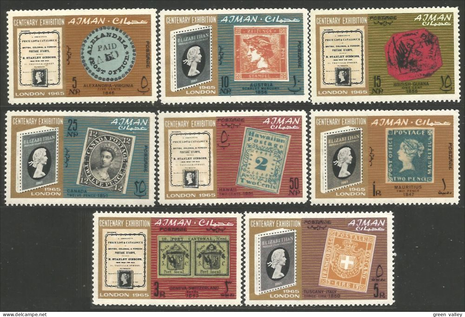 116 Ajman Timbres Anciens Old Stamps MH * Neuf (AJM-181) - Francobolli Su Francobolli