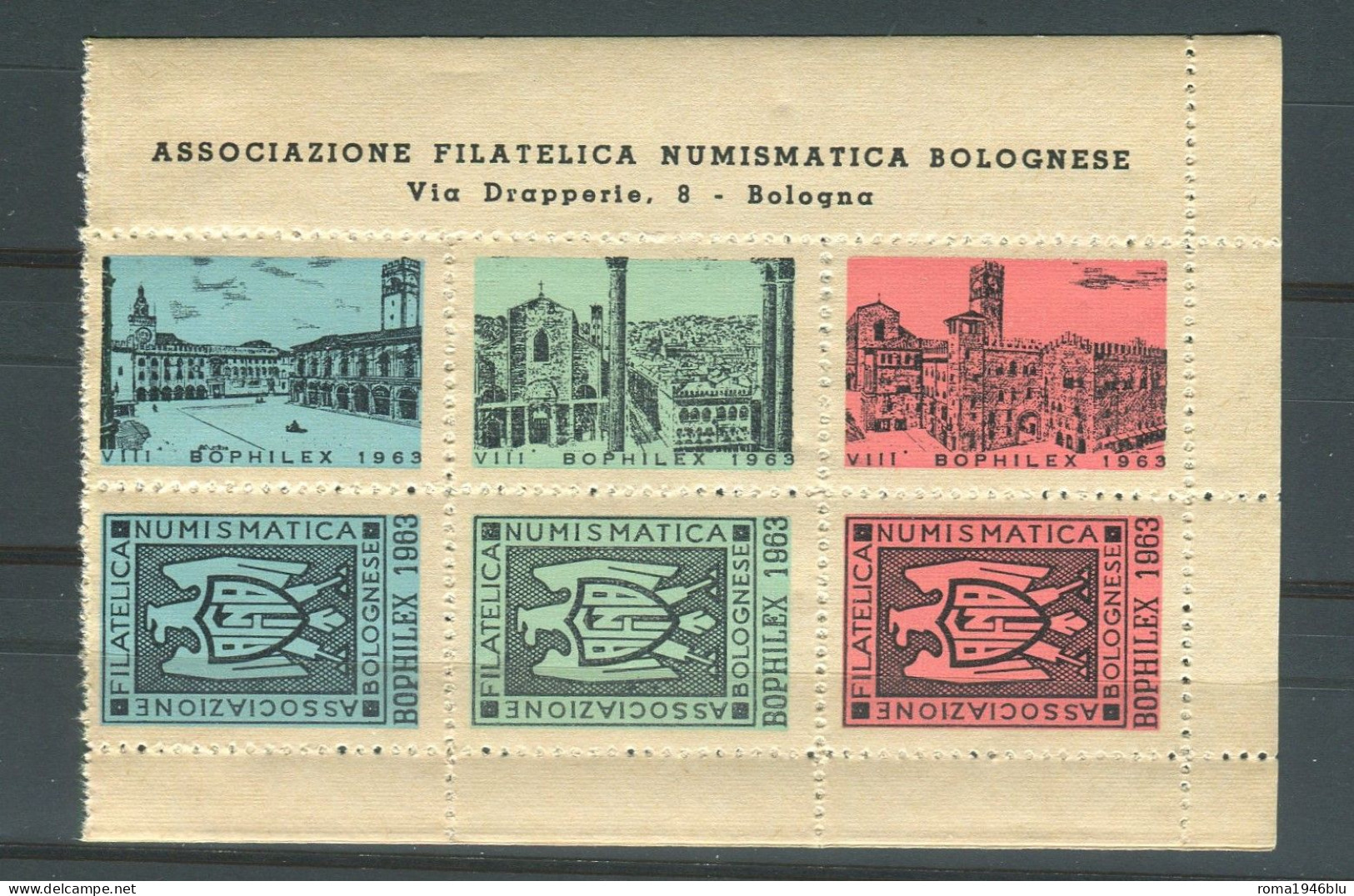 BOLOGNA 1963 ASSOCIAZIONE FILATELICA NUMISMATICA BOLOGNESE - Erinofilia