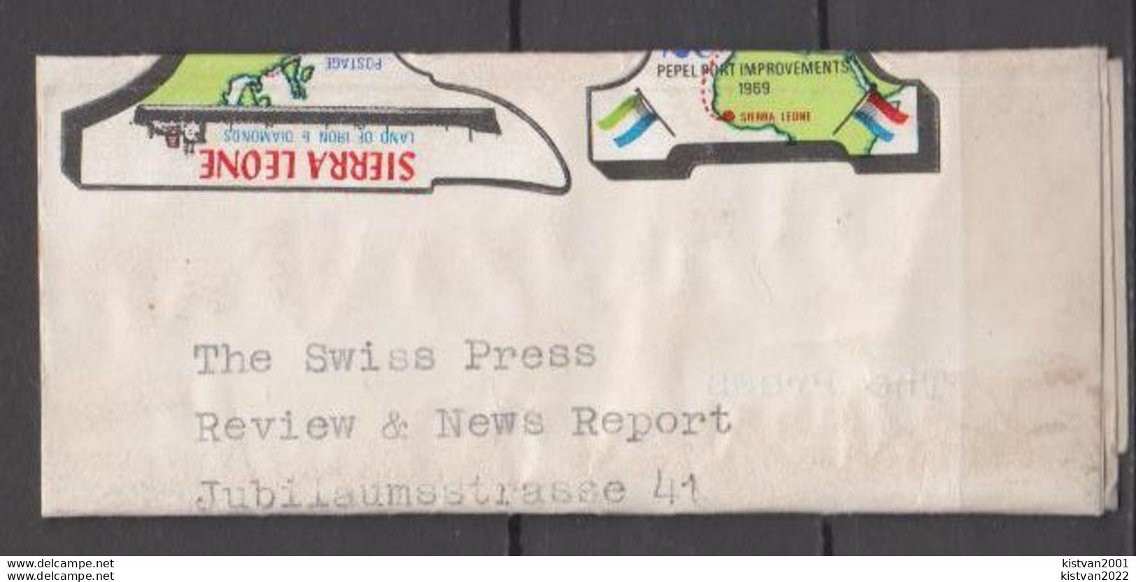 Postal History: Sierra Leone Wrapper With Self Adhesive Stamps - Sierra Leone (1961-...)