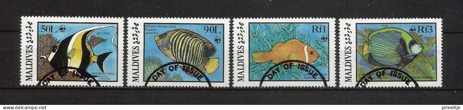 Maldives 1986 WWF Fish Of The Reef Y.T. 1077/1080  (0) - Maldivas (1965-...)
