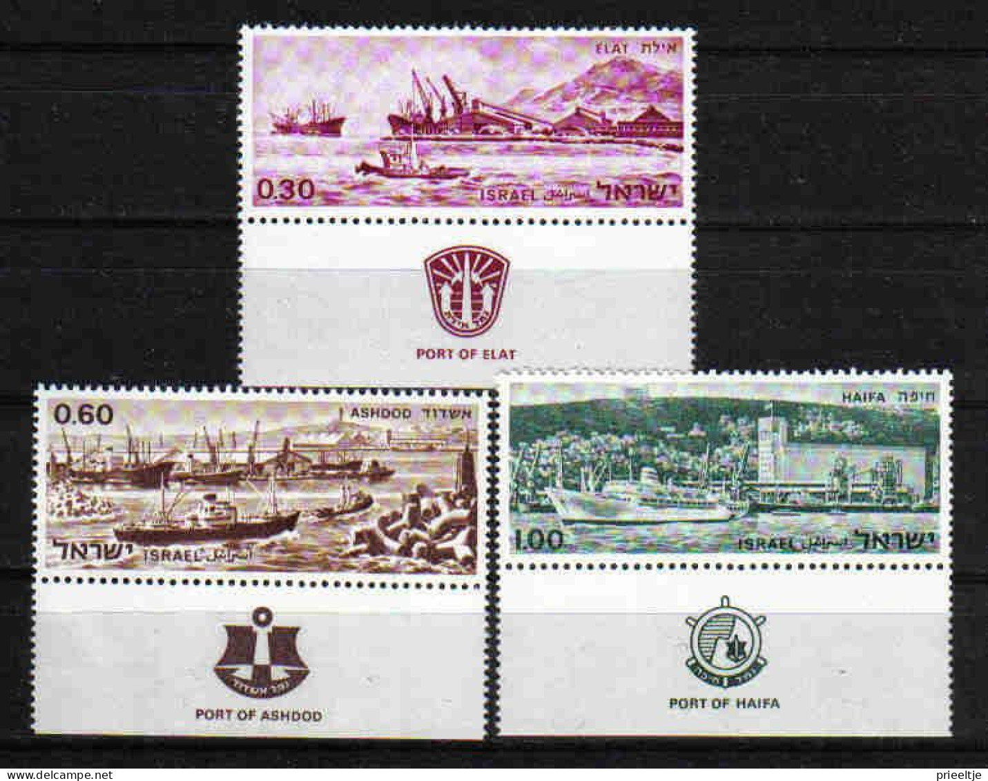 Israel 1968 Haifa Port Y.T. 371/373 ** - Nuovi (con Tab)