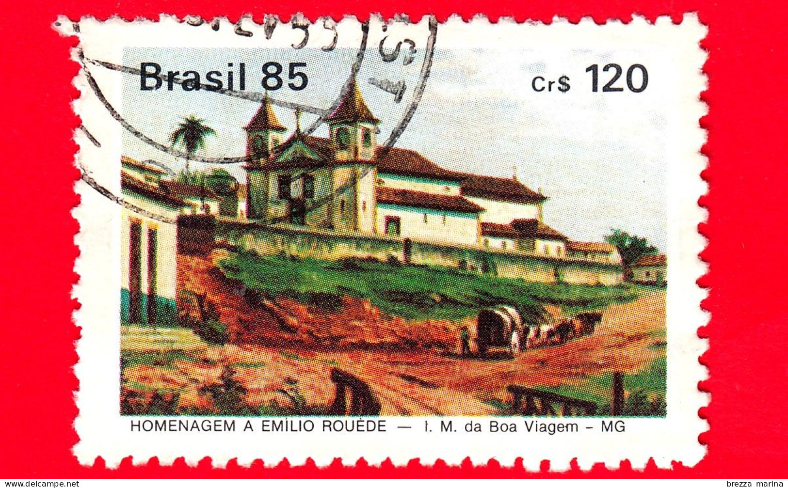 BRASILE - Usato - 1985 - 77° Anniversario Della Morte Di Emilio Rouede - Chiesa Della Vergine Dei Buoni Viaggi - 120 - Used Stamps