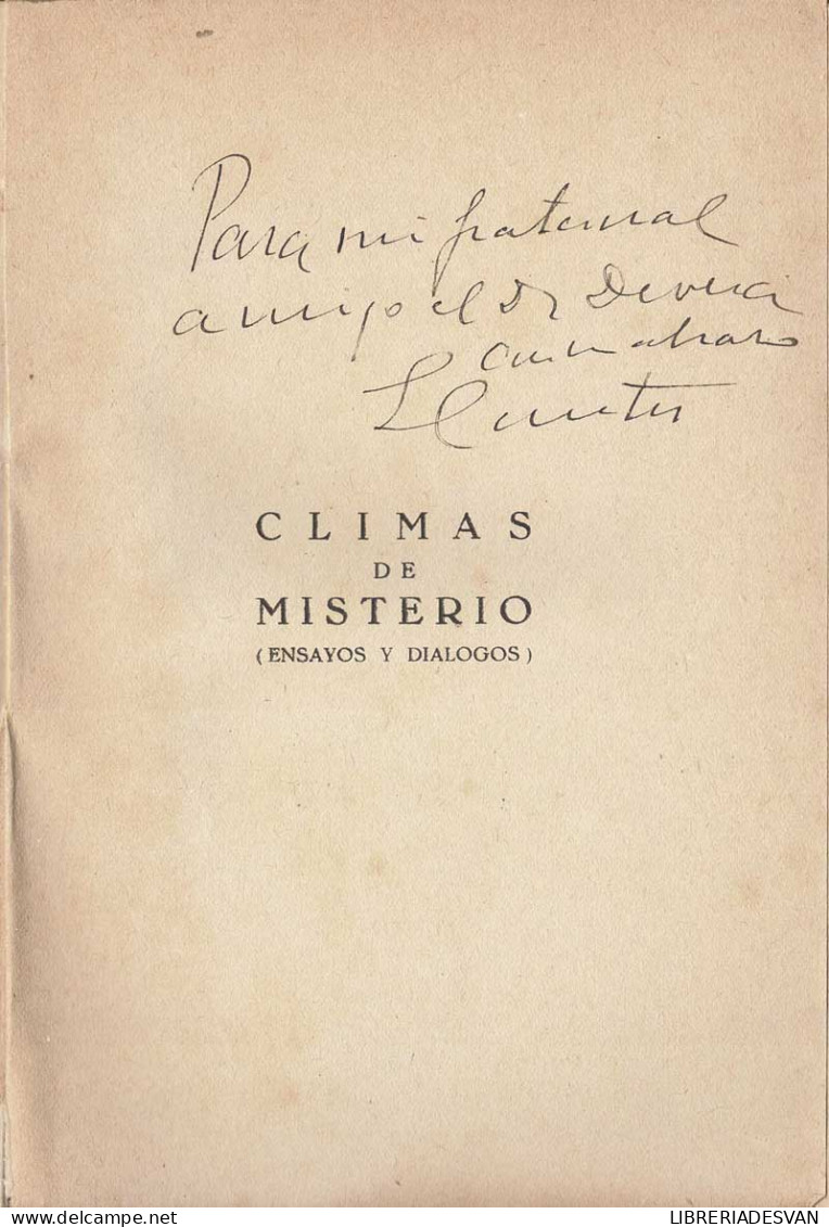 Climas De Misterio (Ensayos Y Diálogos). Dedicado - Victoriano García Martí - Philosophie & Psychologie