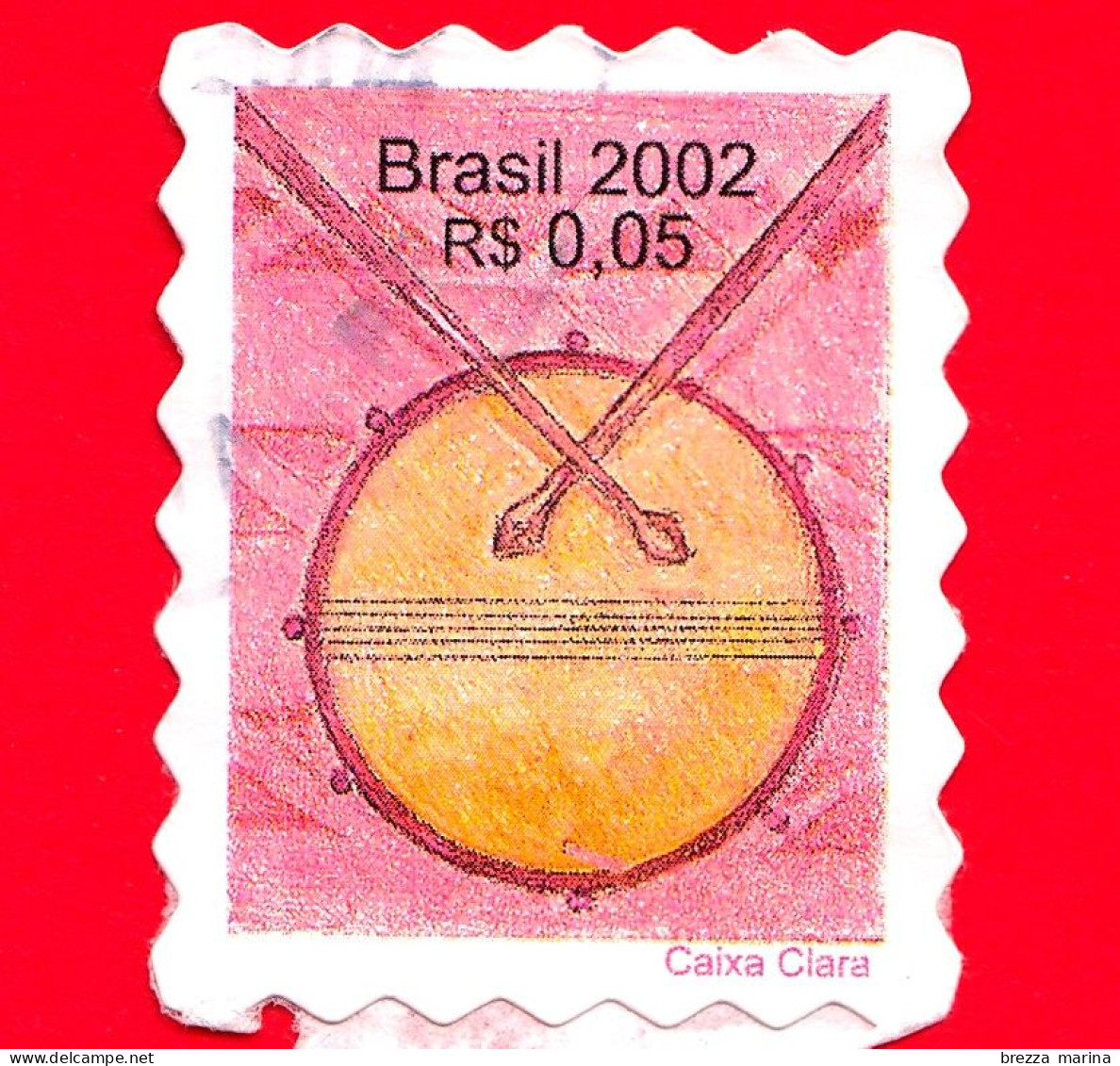 BRASILE - Usato - 2002 - Strumenti Musicali - Cassa - Tamburo -  Caixa Clara - Drum - 0.05 - Used Stamps