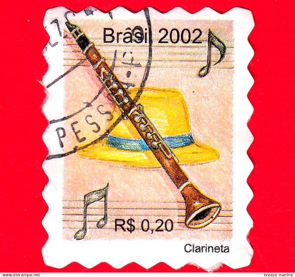 BRASILE - Usato - 2002 - Strumenti Musicali - Clarinetto - Clarineta  - 0.20 - Oblitérés