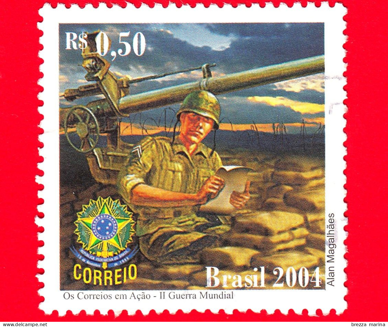 BRASILE - Usato - 2004 - Brasile Nella II Guerra Mondiale -Esercito - Brazilian Army - 0.50 - Gebraucht