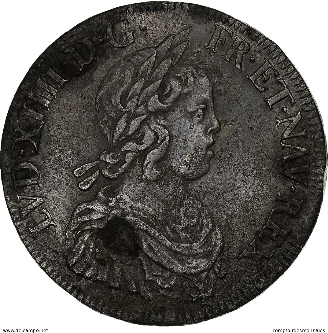 France, Louis XIV, Écu à La Mèche Courte, 1643, Paris, Argent, TTB - 1643-1715 Louis XIV Le Grand