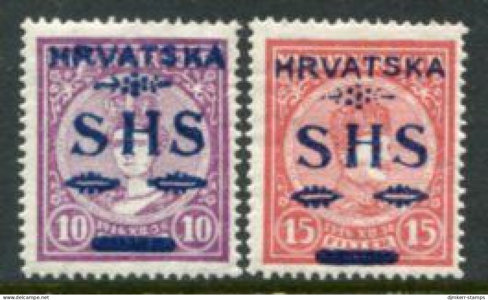 YUGOSLAVIA 1918 SHS Hrvatska Overprint On Hungary  Coronation Set Of 2 LHM / *.   Michel 64-65 - Ongebruikt