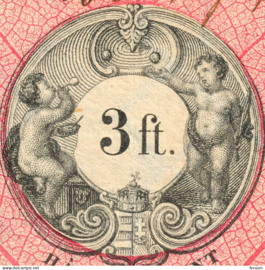 1880 1887 Hungary Croatia Slovakia Vojvodina Serbia Romania Transylvania K.u.k Kuk Fiscal Revenue Tax Stamp 3 Ft. ANGEL - Fiscaux