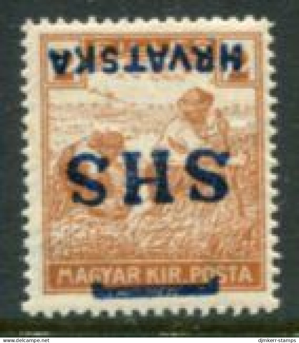 KINGDOM OF SHS 1918 Overprint Inverted On Hungary 2f Harvesters LHM / *. Michel 66 - Ungebraucht