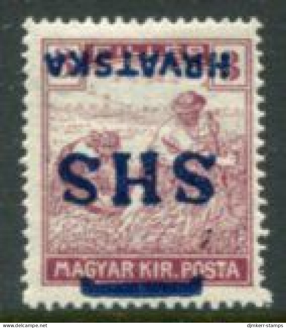 KINGDOM OF SHS 1918 Overprint Inverted On Hungary 3f Harvesters LHM / *. Michel 67 - Neufs