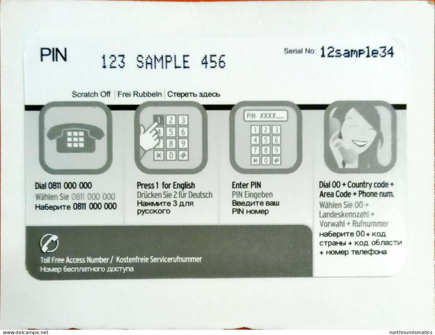 Sample Prepaid Phone Card - Lots - Collections