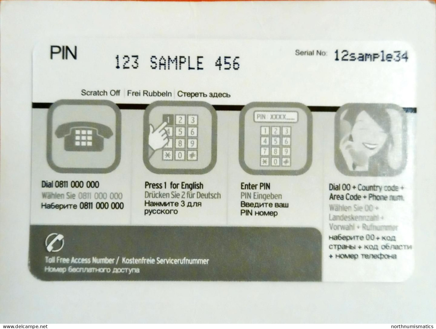 Sample Prepaid Phone Card - Collections