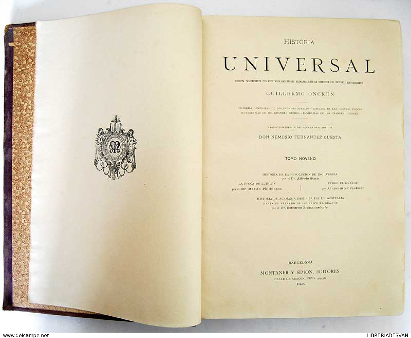 Historia Universal. Tomo 9 - Guillermo Oncken - Histoire Et Art