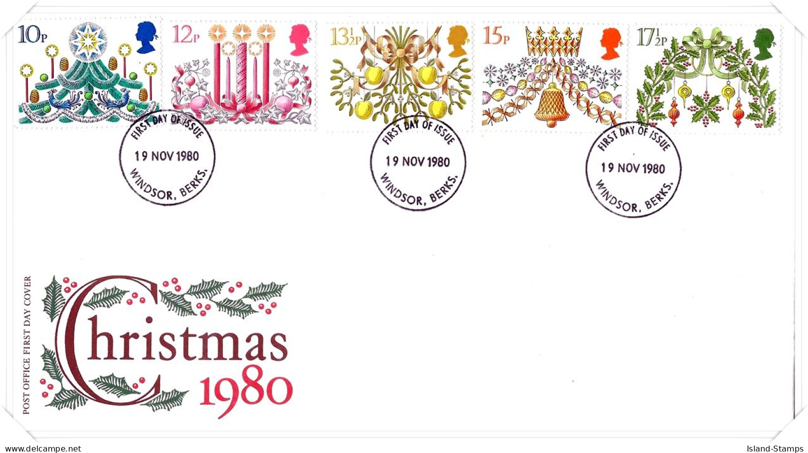 1980 Christmas Unaddressed 2 FDC Tt - 1971-1980 Decimale  Uitgaven