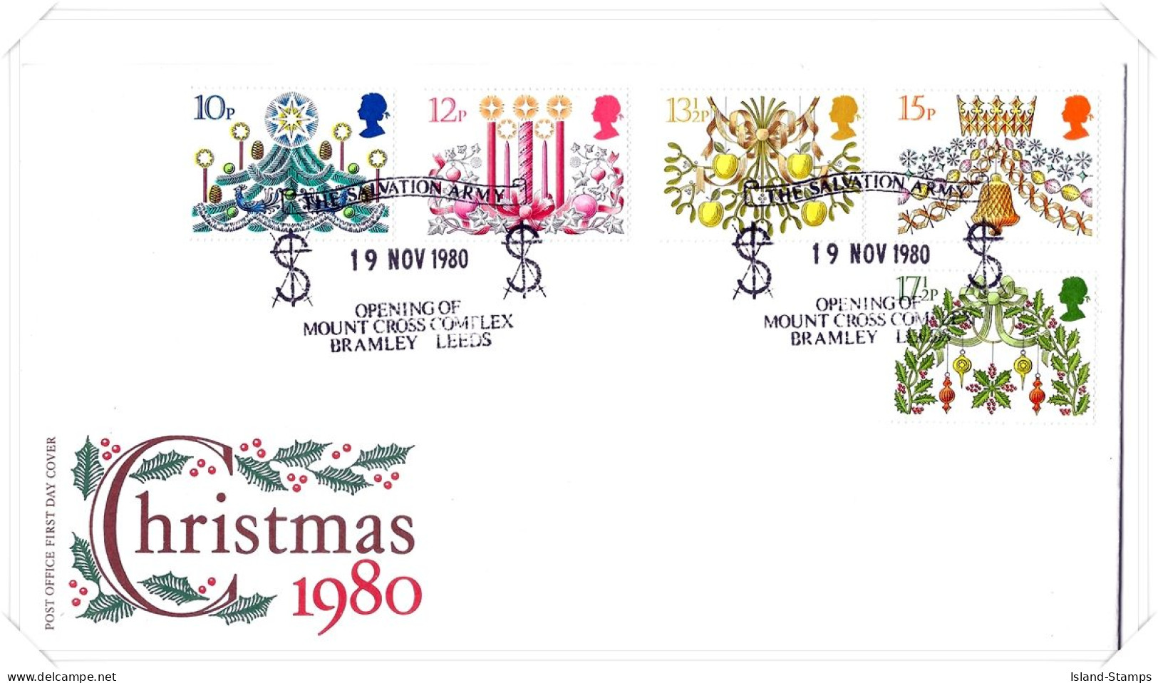 1980 Christmas Unaddressed FDC Tt - 1971-1980 Decimal Issues
