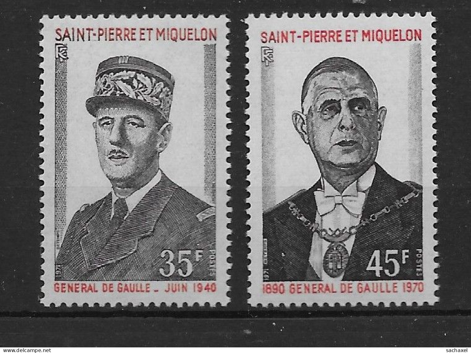 1971 Saint Pierre Et Miquelon N°419 Et 420  Nf** MNH. Anniversaire De La Mort Du Général De Gaulle - Ongebruikt