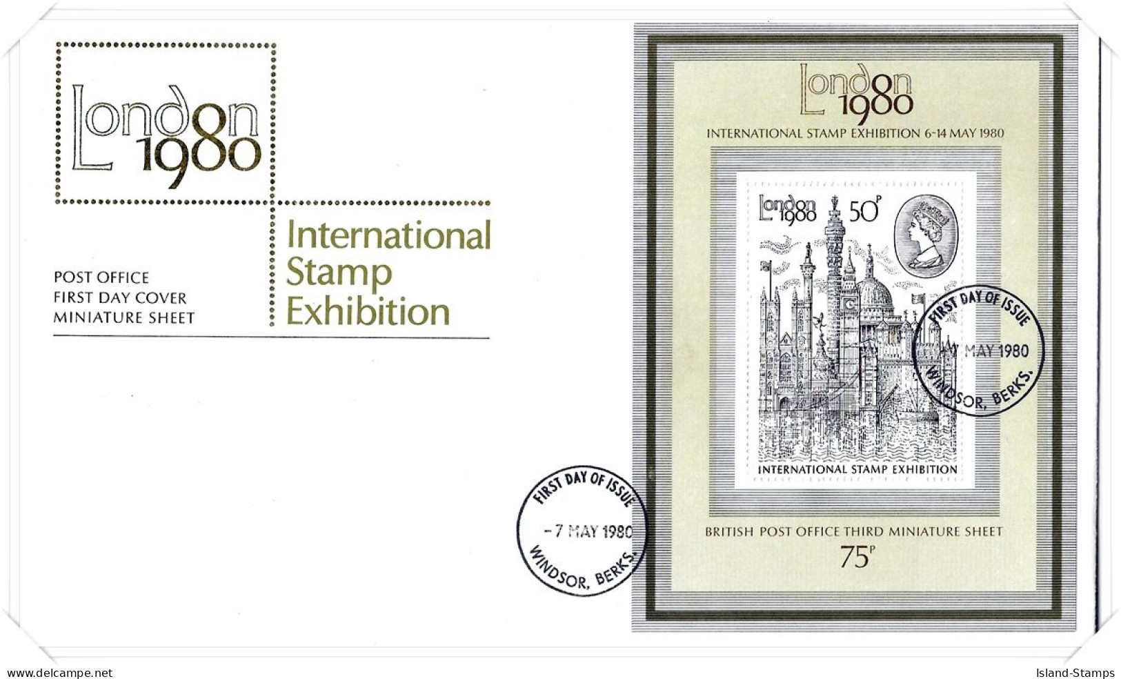 1980 London Stamp Exhibition MS Unaddressed FDC Tt - 1971-1980 Decimale  Uitgaven